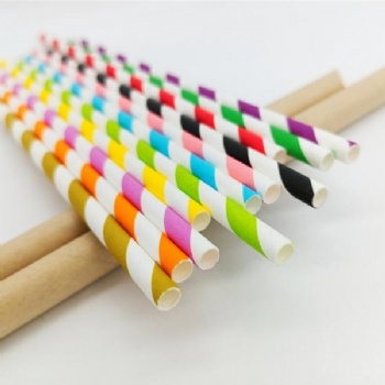 Long Colorful Disposable Biodegradable Paper Straws