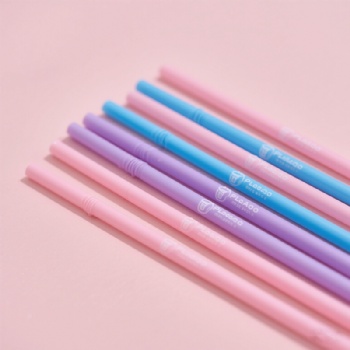 Jumbo Pink Green PLA Compostable Disposable Boba Straws
